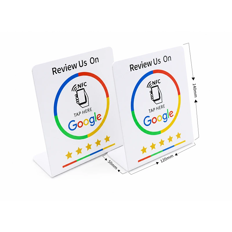NTAG215 Google Review Tap NFC Card Matte Scratch Resistant Reusable Bending Stand Card for Business Reviews