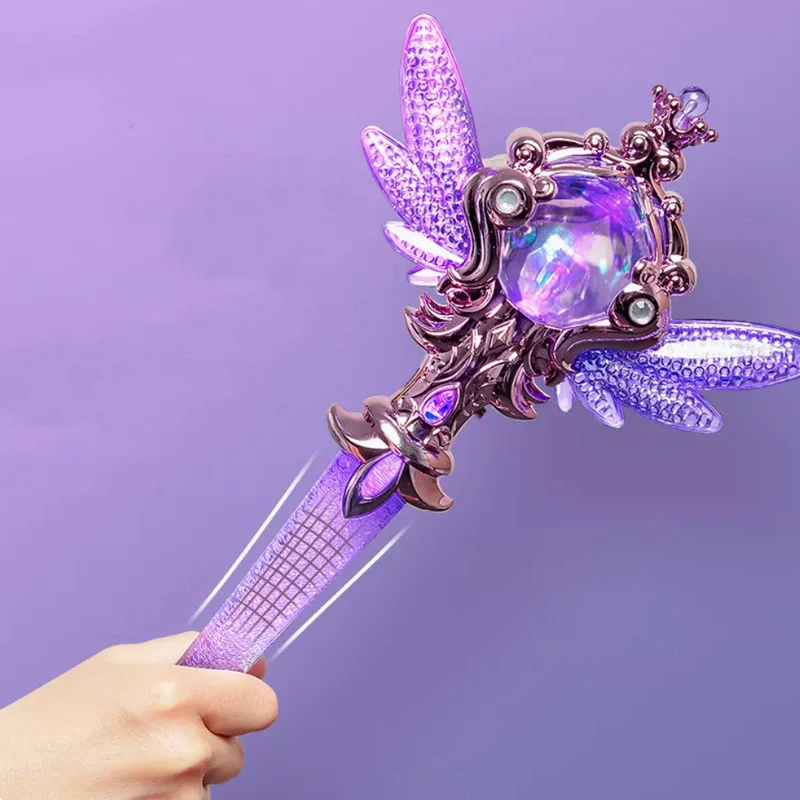 Girls Princess Crystal Magic Wand Kids Toys Beautiful Wings With Music Lights Magic Wand Little Girls Light-emitting Toys