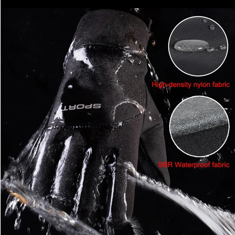 الخريف والشتاء لمس الرجال والنساء قفازات دافئة أفخم الرياضة في الهواء الطلق يندبروف والبرودة قفازات ركوب الدراجات