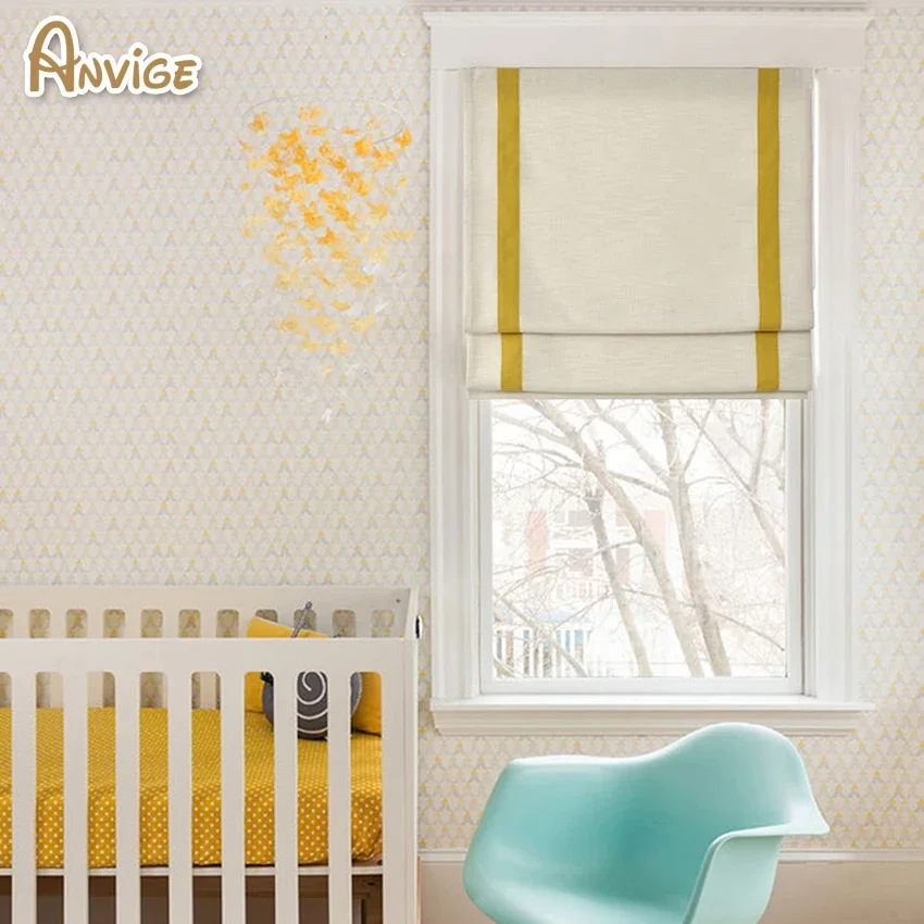 

Modern Full Blackout/Light Filter Roman Shades ,Easy Install Washable Curtains ,Customized Window Curtain Drape