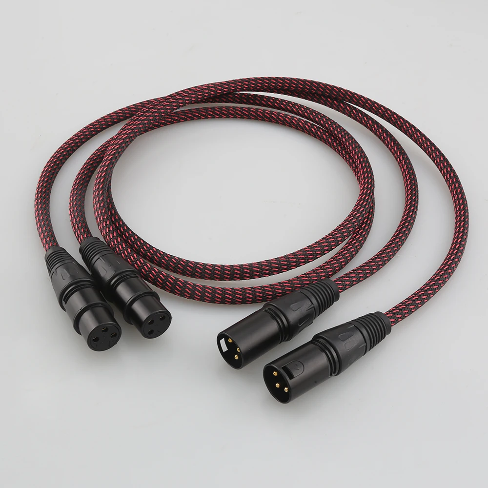 

Pair Hifi audio 5N OFC XLR Audio interconnect cable high-end XLR Male to XLR Female extension cable XLR Cable