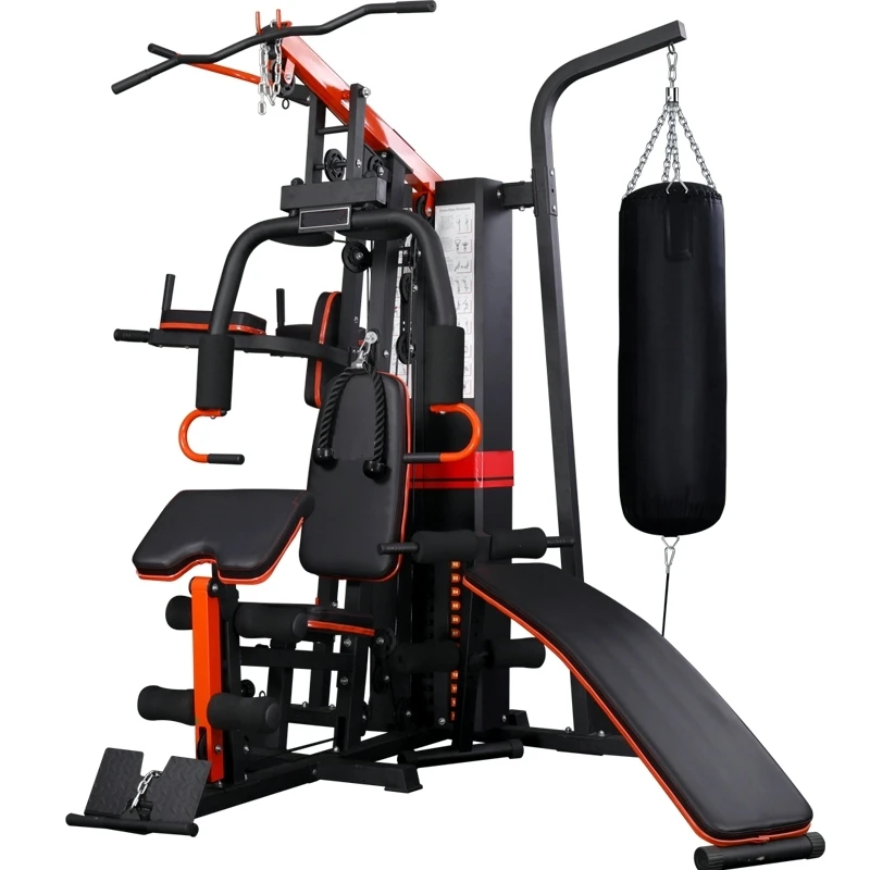 Smart Pin-Loaded Multistation Gym Machine, 5-Station Pull-Up & Strength Trainer