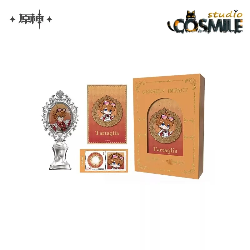 

Официальный Genshin Impact 2026, карнавальные фланены Tartaglia Ajax Skirk Columbina Arlecchino Wandereranderer, сургучная печать, штамп, подарочная коробка