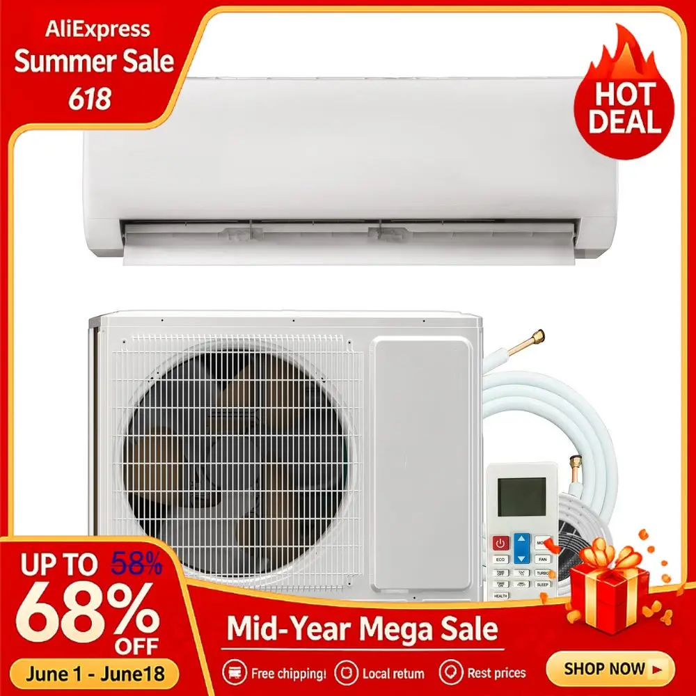 115 V Split Air Conditioner Inverter Heat Pump 12000 BTU,Ductless Wall Mounted Precharged 17 SEER2 AC Unit with Installat,Custom
