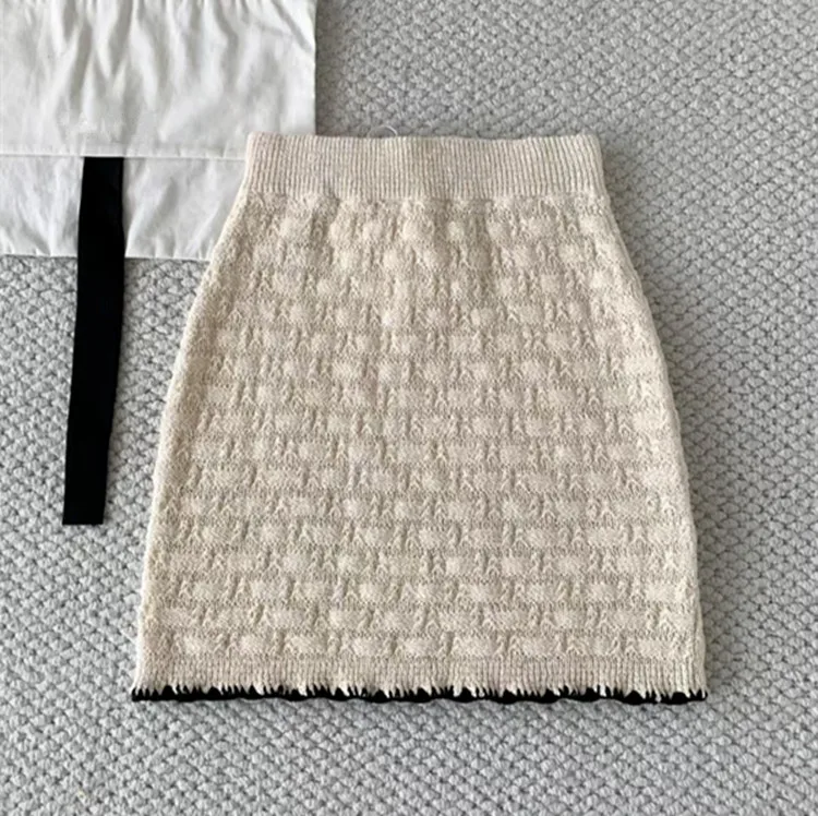 Customization European women's fashion 2026 spring new collection Sleeveless cotton knitted sweater vest and skirt suit