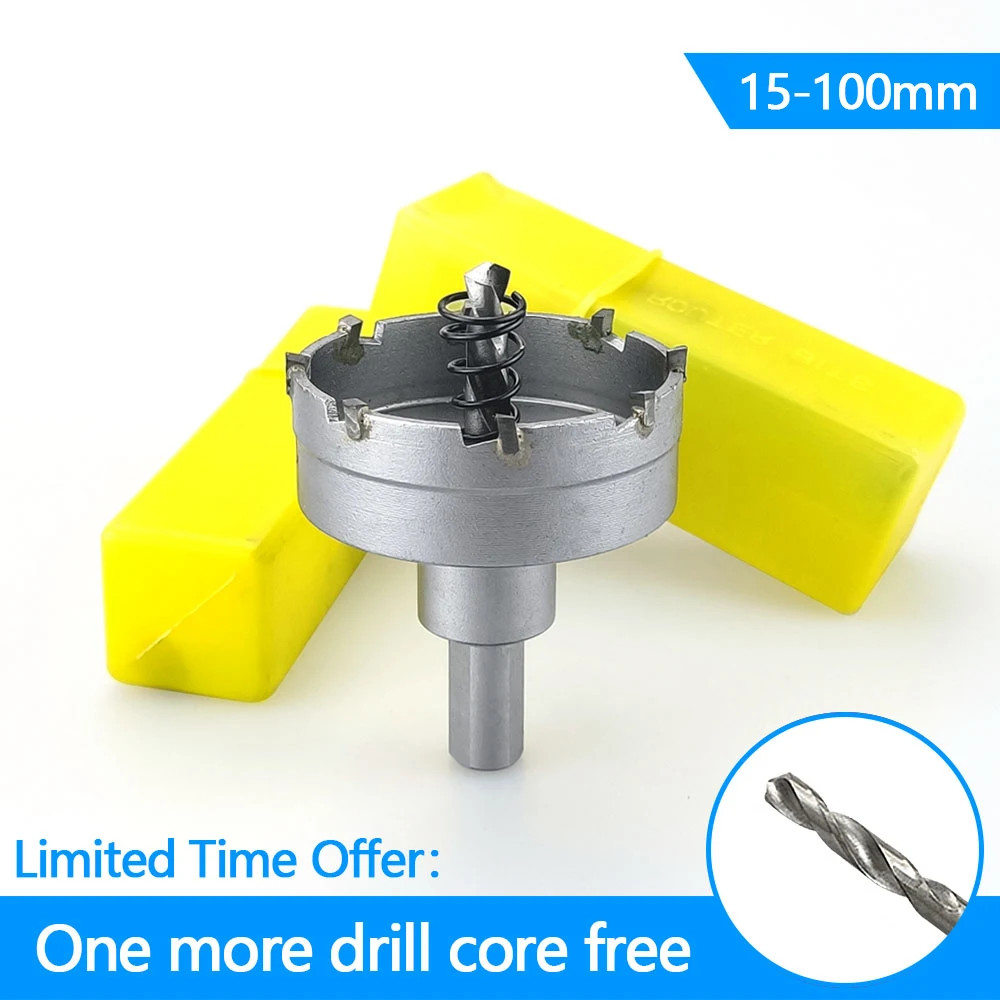 1Pc 15-100mm TCT Hole Saw Carbide Tip Core Drill Bit Cutter Drilling crown for metal Stainless Steel Alloy