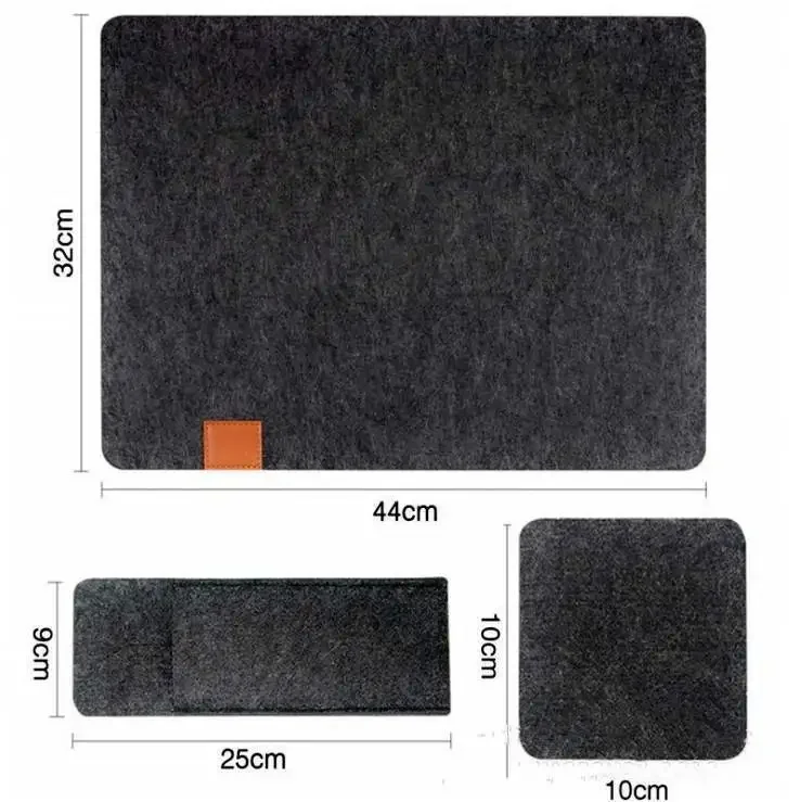 3pcs Washable Felt Placemats Table Mats Glass Knife Fork Coasters Cutlery Bags Set Insulation Pads Absorbent Non-slip Mat