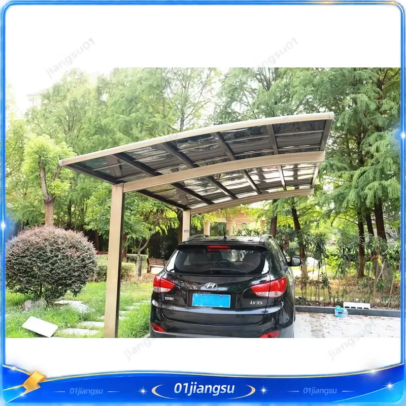 Metal Garage Canopy Polycarbonate Roof Carport Shelter Outdoor Parking Cover Waterproof Sunshade Awning for Driveway Patio