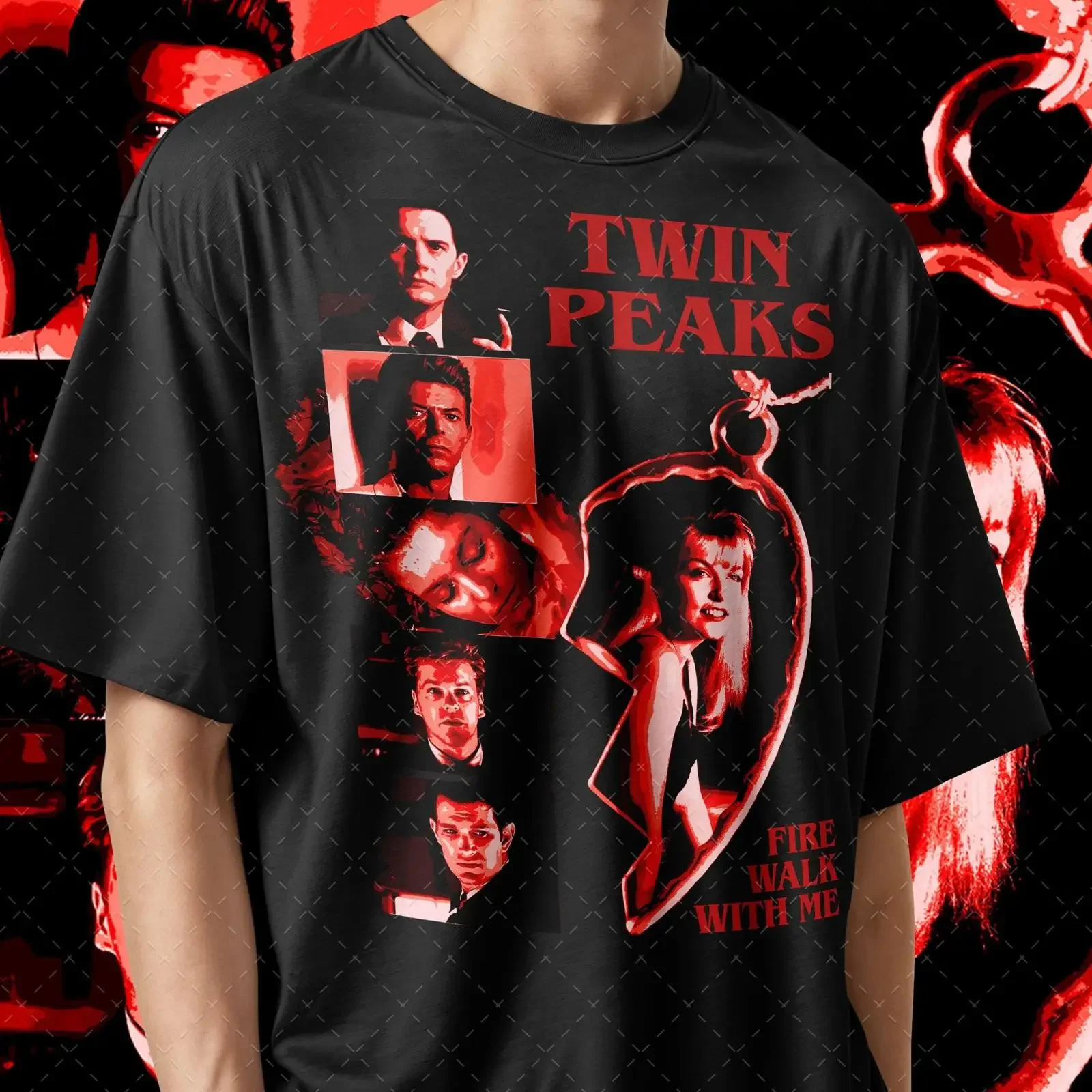 Twin Peaks T Shirt Retro TV Show Fire Walk With Me vintage Washed Slightly Top For Everyday Wear Comfortable graphic Casual