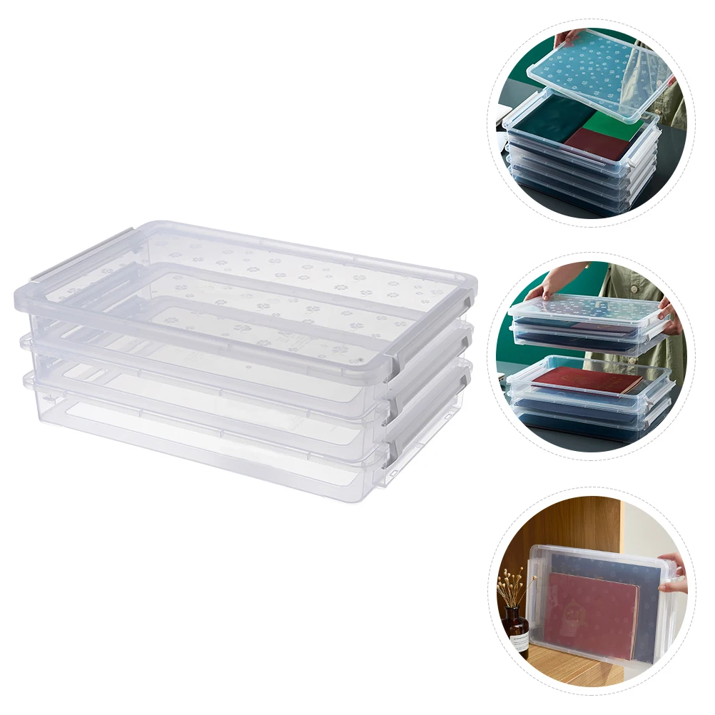 

Storage Box Paper Office Boxes Case Transparent Clear Document Holder Pp Organiser Magazine