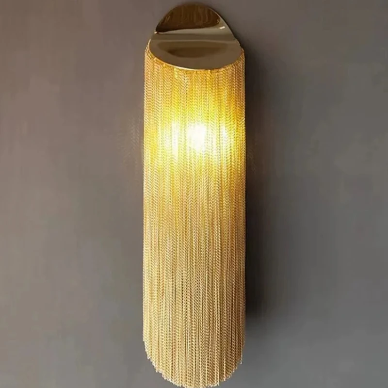 

Tassel Wall Lamp Postmodern Light Luxury Creative Living Room Wall Lamp Art Bedside Bedroom Study Designer Background Wall Lamp