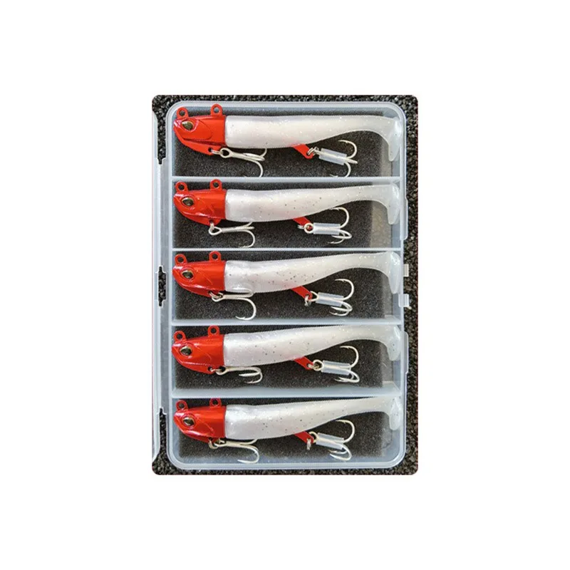 5 Stück 24g/105mm Künstlicher Weichköder Leuchtend/Glühend Makrelen- und Barsch-Angelköder Wobbler Swimbait Jigging-Köder – Detail 6
