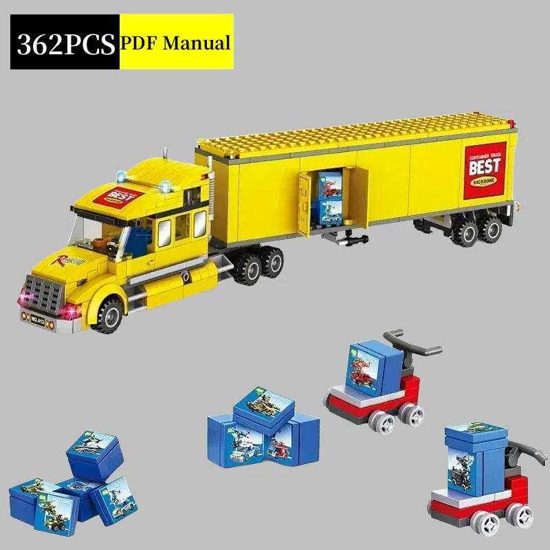 

362 шт. MOC строительные блоки желтый транспортный автомобиль грузовик технические кирпичи день рождения Рождество праздник DIY подарок игрушки для взрослых