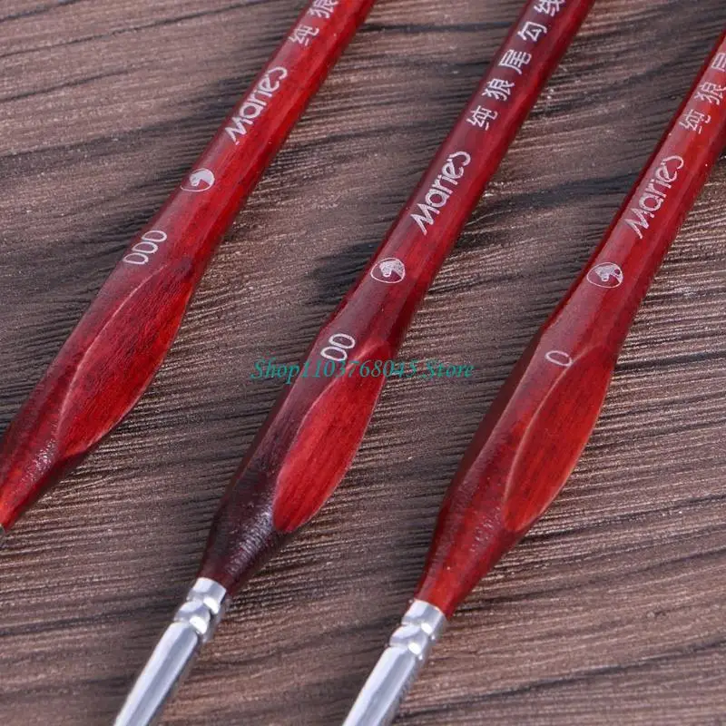 r53f 1pc تفاصيل الطلاء المصغرة فرشاة الشعر الذئب