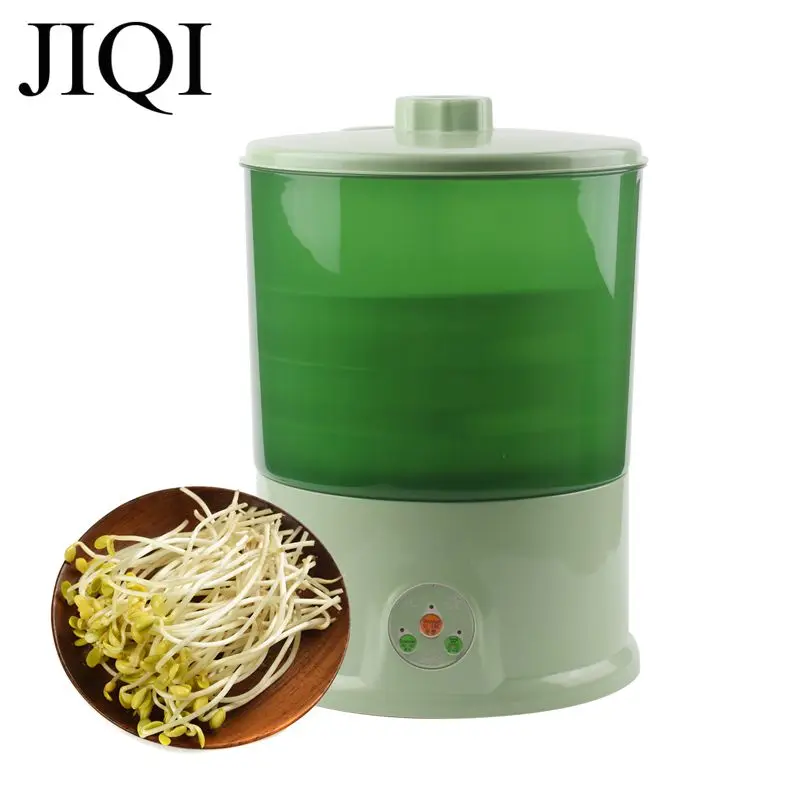 JIQI 2/3 Layers Electric Bean Sprouts Maker Thermostat Green Seed Vegetable Growing Germinator Automatic Seedling Growth Bucket