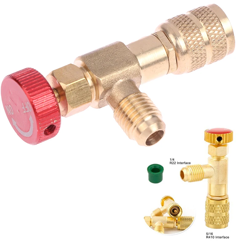 

Air Conditioning Fluoridation Safety Valve R410 Refrigerant Filling Valve Refrigeration Switch R22 Copper Adapter Tool Red Blue