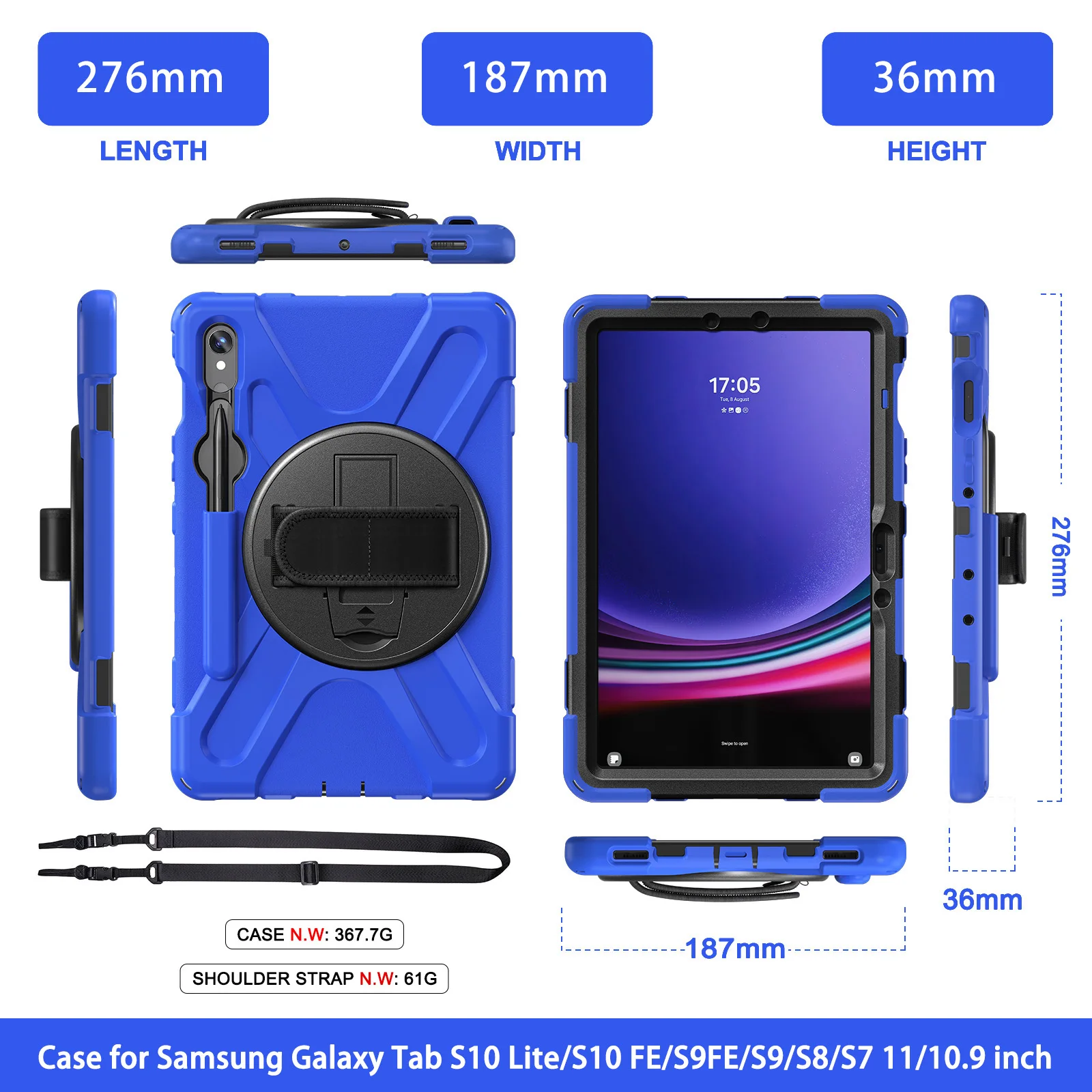 Shockproof Kids Safe PC Silicon Stand Shoulder Strap Tablet Cover For  S10 Lite 2025 10.9