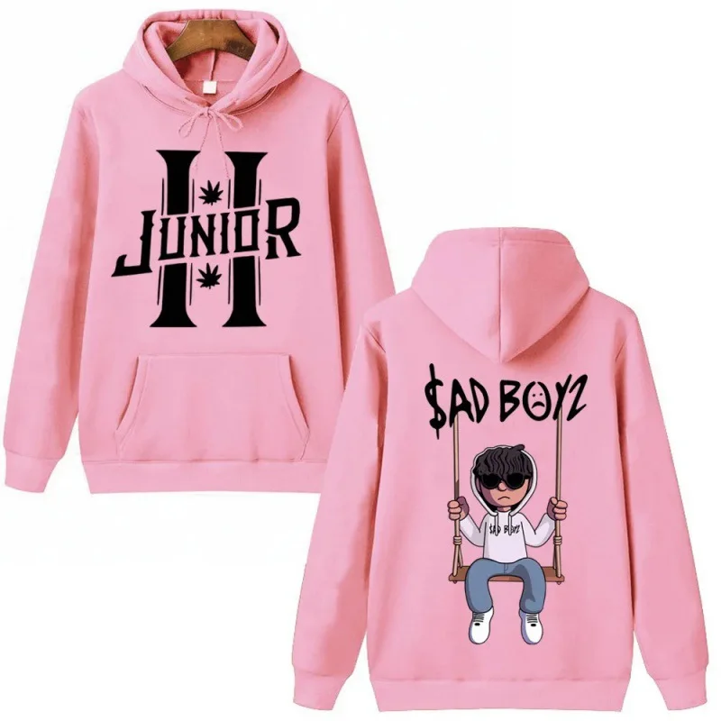 بلوفر Sad Boyz Harajuku Hip Hop بغطاء للرأس Junior H للجنسين بأكمام طويلة ورقبة مستديرة مطبوعة كاجوال من ألياف البوليستر #3