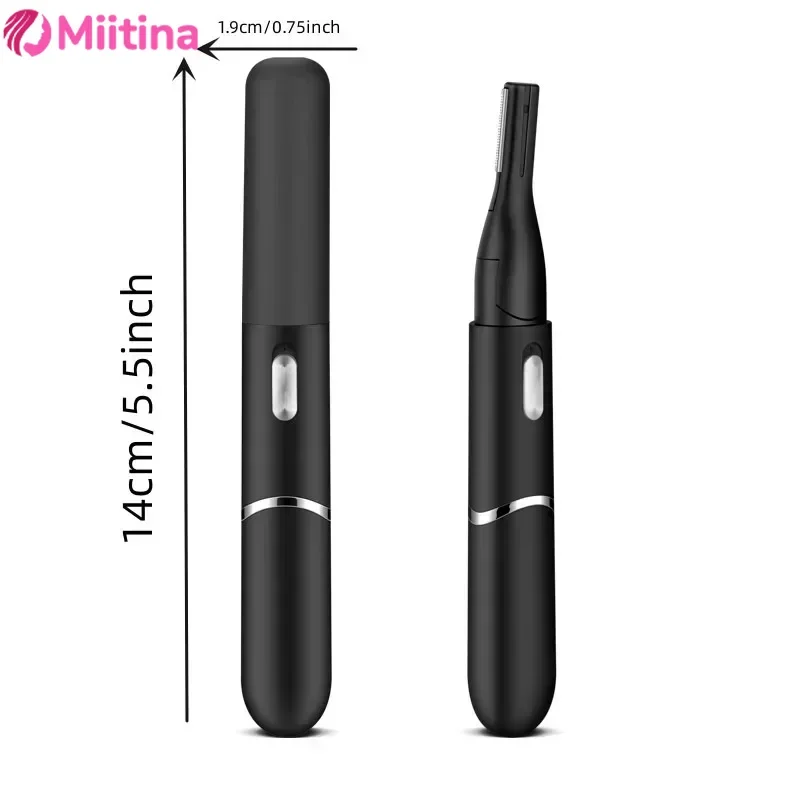 Electric eyebrow trimmer with rotatable double-sided blade and USB charging trimmer for private underarm shaving