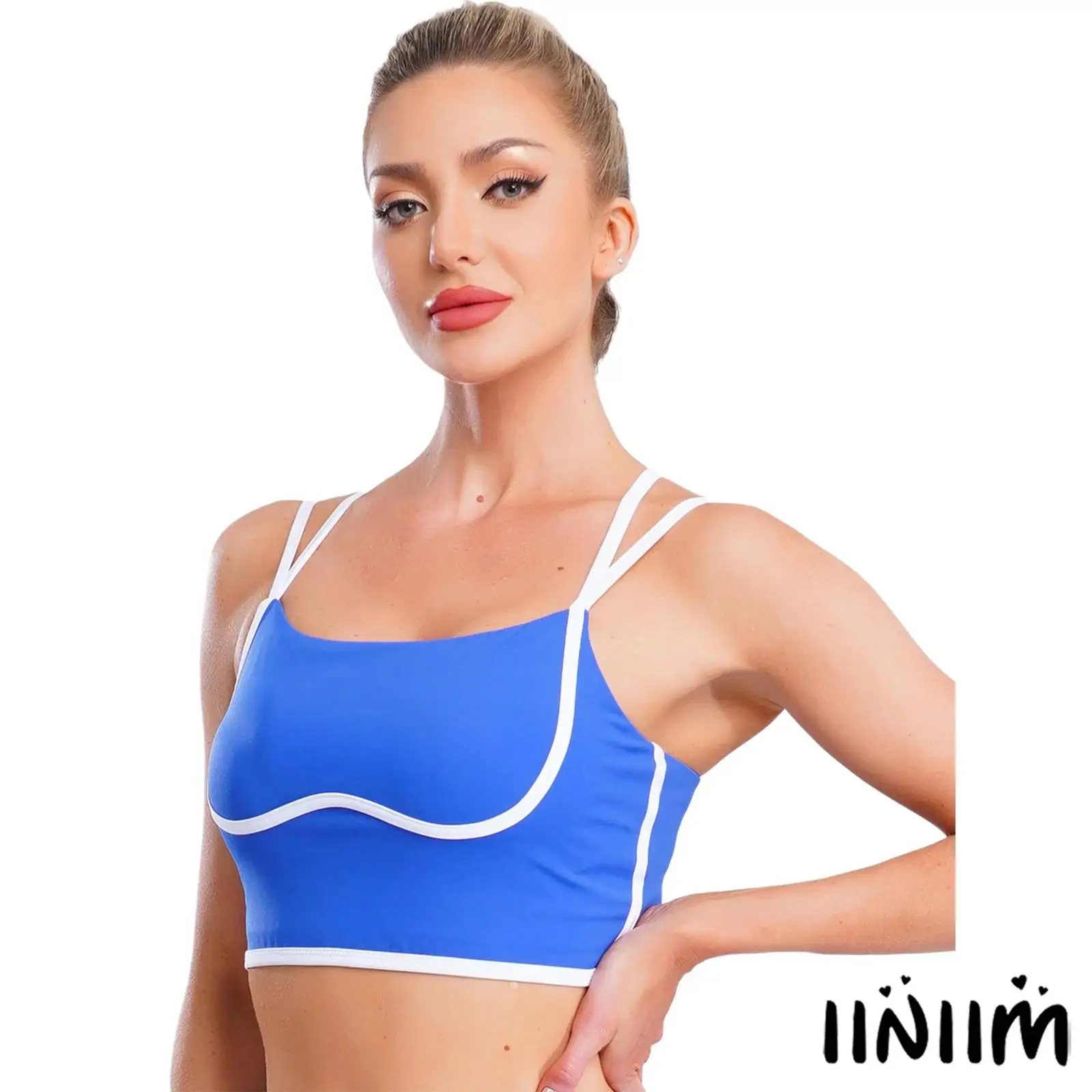 

Women Yoga Vest Sleeveless Cross Back Adjustable Spaghetti Straps Athletic Camisole for Workout Fitness Sports Exercise