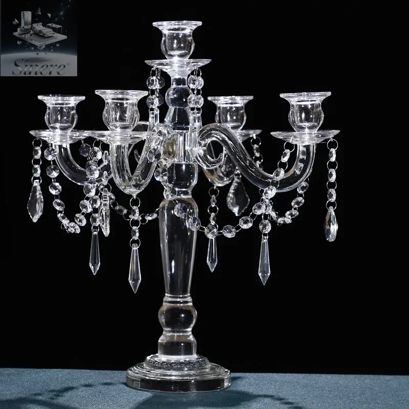 

Simple crystal candle holder Wedding candle ornament Dining table model room ornament Household
