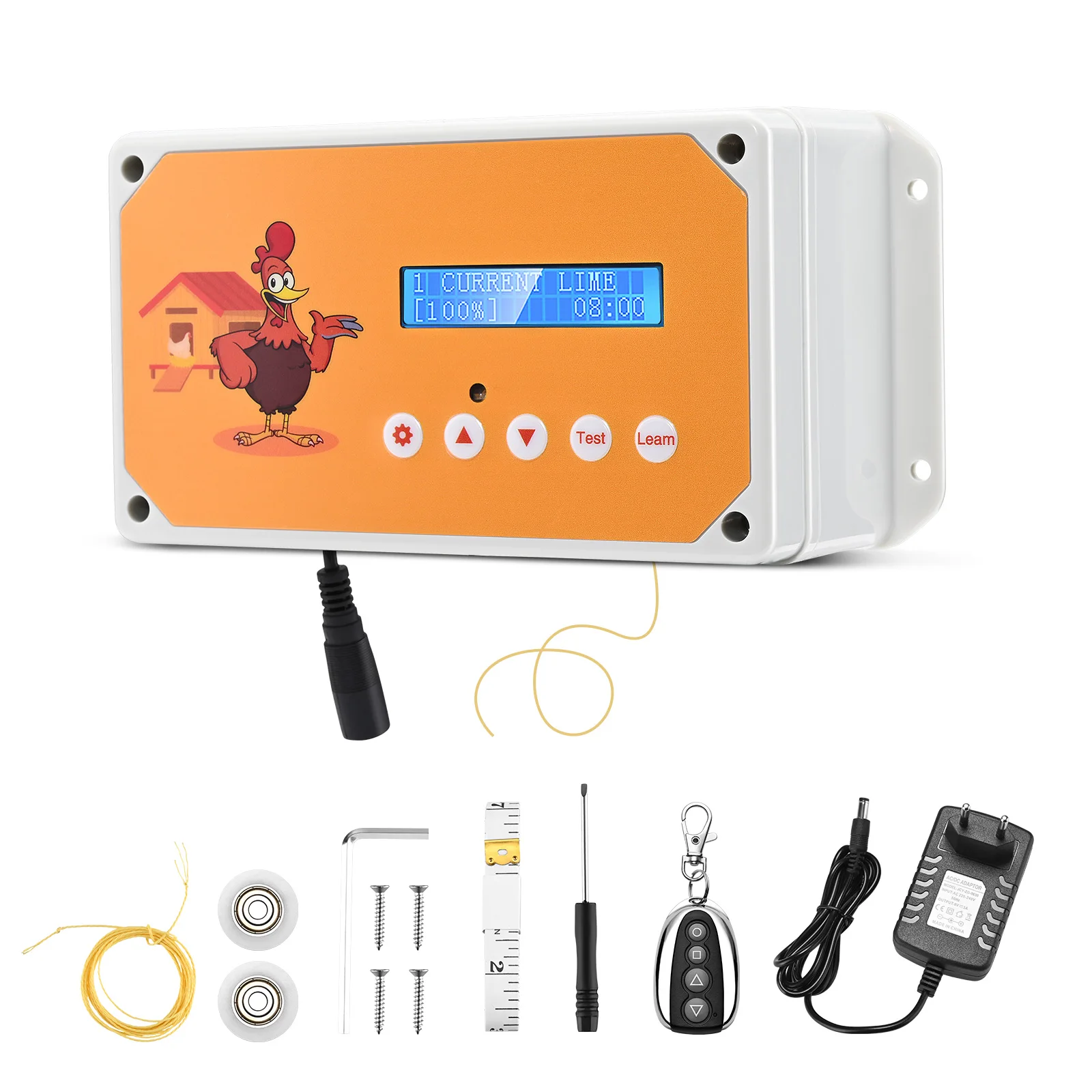 Minuterie à capteur de lumière, boîte de commande automatique de porte de poulet, alimentation ou batterie ou énergie solaire, boîte de porte de poulailler, Traction jusqu'à 4kg