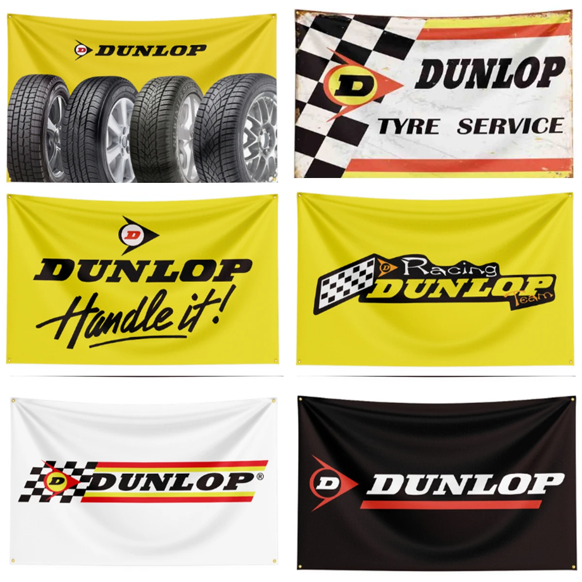 FLAGDOM 90X150CM  3X5FT Dunlop Flag Polyester Printed Auto Parts Banner For Decor