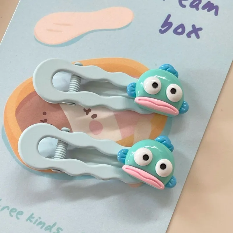 

Sweet Hangyodon Anime Kawaii Sanrio Ins Fashion Lovely Headwear Clip Creative Cute Funny Hairpin Decoration Gifts for Girls