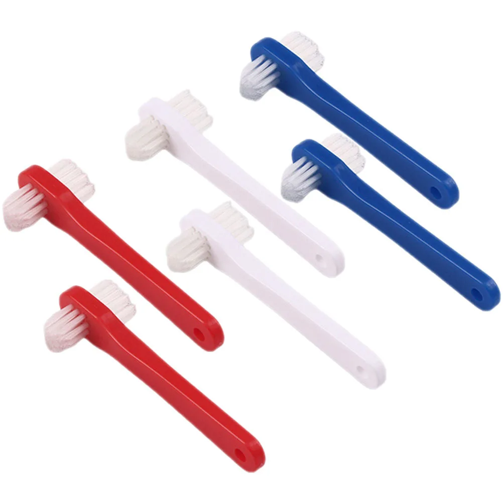 

6Pcs Adult Denture Toothbrush Double Sided Clean Tool Comfortable Grip High Durability for Fake Teeth Care Household Oral