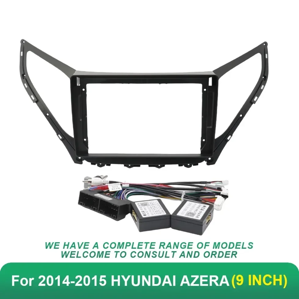 

9 Inch 2 Din Android MP5 Fascia Car DVD Frame Audio Fitting Adaptor Dash Trim Kits Panel For 2014-2015 HYUNDAI AZERA HG Stereo