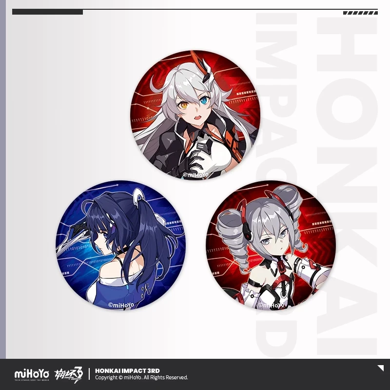 Official miHoYo/Honkai Impact 3 Licensed Anime Valkyrie Series Game Merchandise Metal Badge Set Brooch Accessories Gift 3