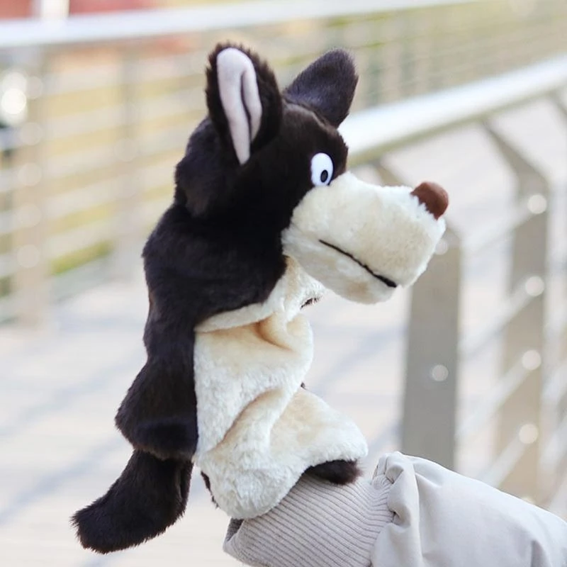 Wolf Hand Puppet for Kids Plush Puppet Toy for Storytelling and Role-Play 15UB