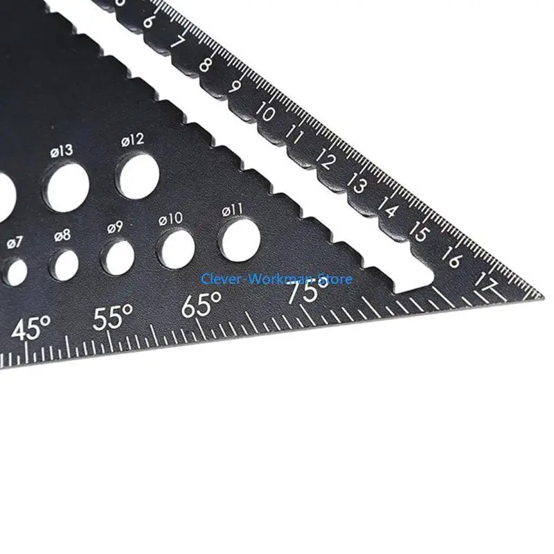 

24TD Triangle Ruler 7Inch Measurement Tool Aluminium Alloy Carpenter Square Tools