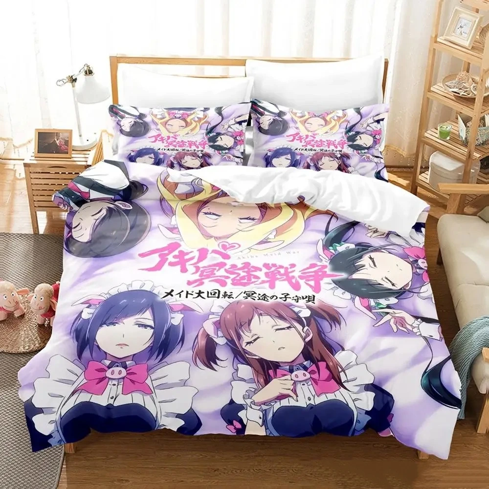 

2023 akiba maid war Bedding Set Single Twin Full Queen King Size Bed Set Aldult Kid Bedroom Duvetcover Sets Anime parure de lit