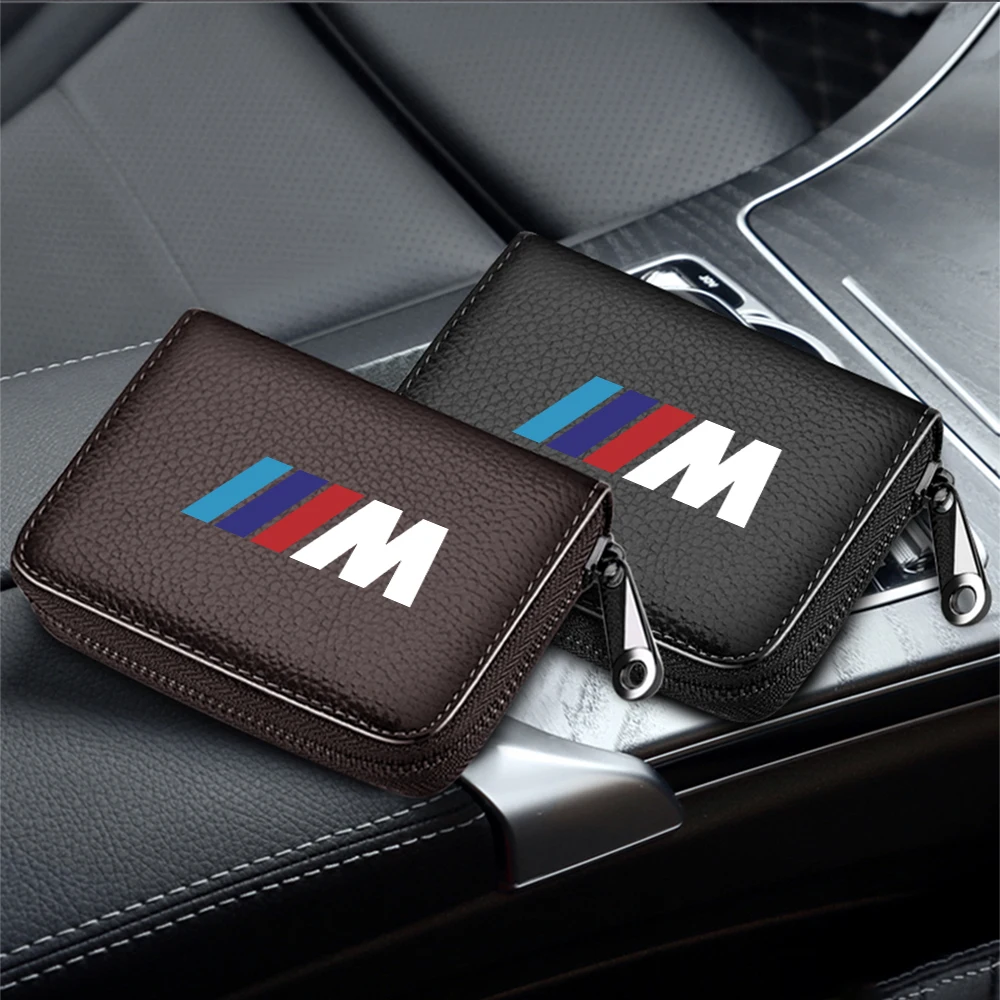 Genuine Leather bag Driver License Business Card Holder Wallet For BMW M Performance M3 M5 M6 F20 X1 X2 X3 X4 F30 E39 E36 E87 X5