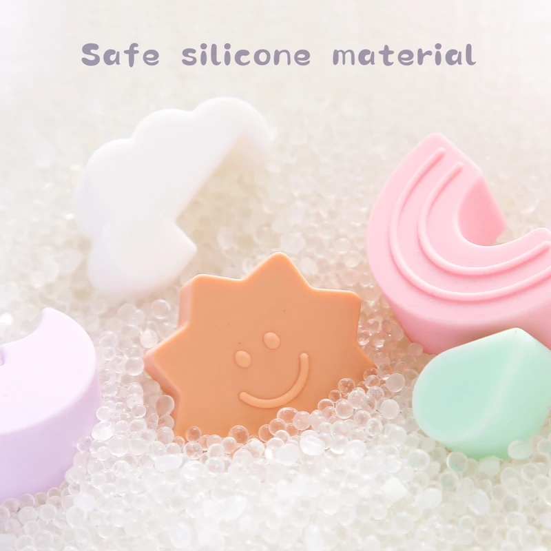 Rompecabezas de silicona para bebé, juguete educativo Montessori, aprendizaje del clima Celestial, juego a juego de formas para niños, sin Bpa