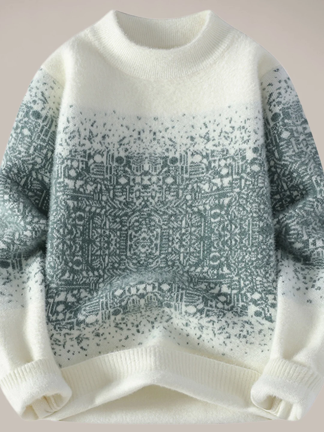 

Мужской утепленный свободный вязаный шерстяной свитер с круглым вырезом из вискозного волокна, осенне-зимний, модный базовый свитер для подростков и студентов