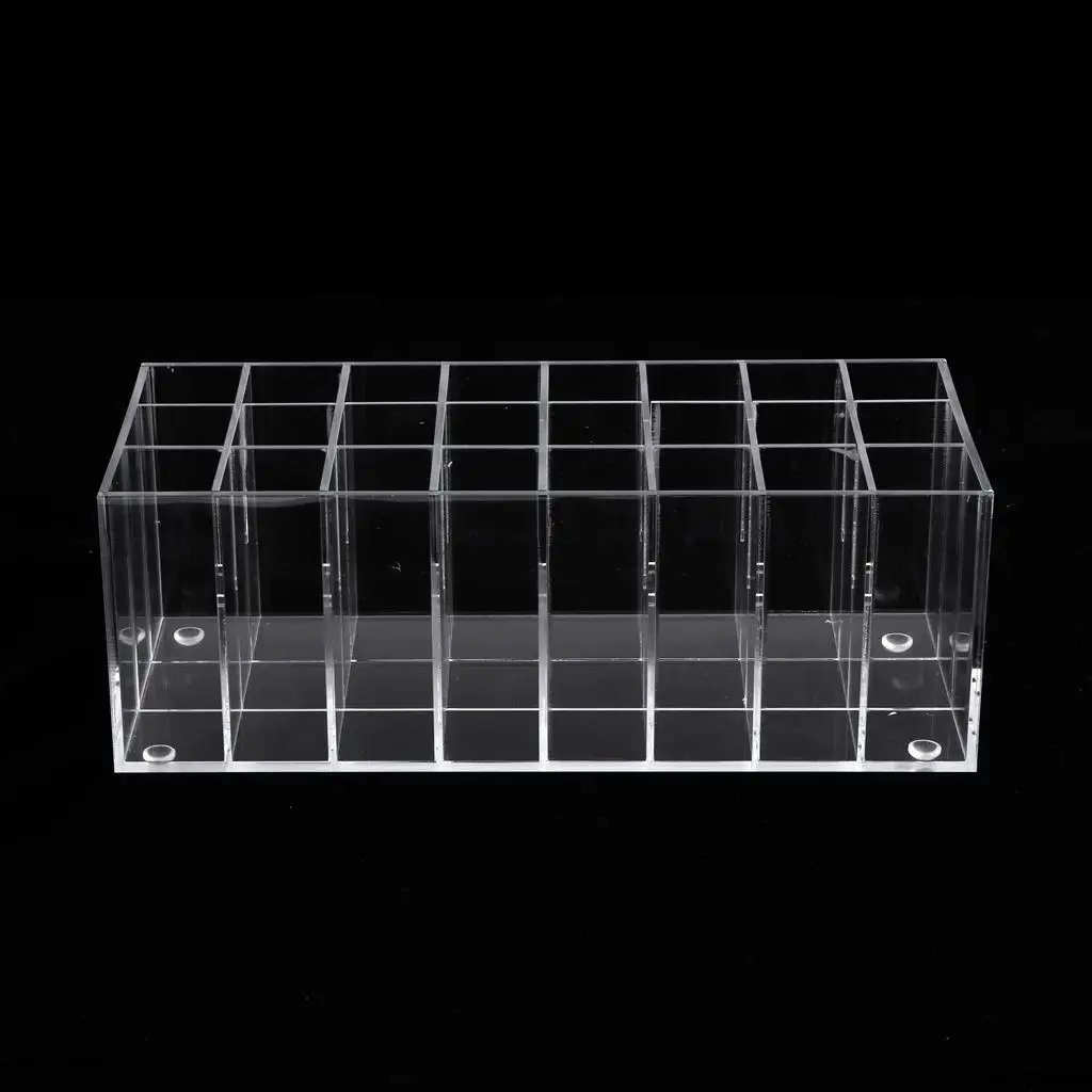 Lipstick Stand 24-slot Acrylic Makeup Organizer Rack Cosmetic Storage for Salon and Home Use
