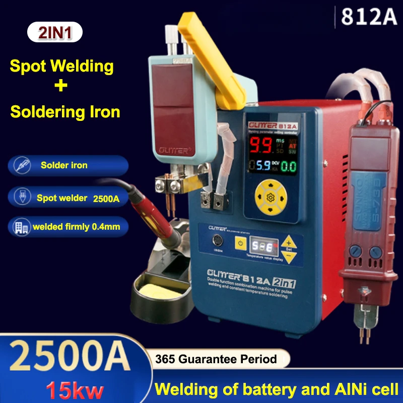 

110-240 В 812A Аппарат для точечной сварки 15 кВт Припой для точечной сварки Многофункциональный ручной сварки из алюминия и никеля Сенсорная сварка