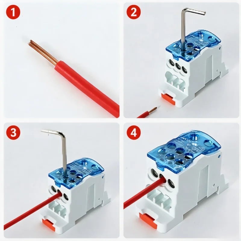 UKK80A Single-pole Splitter Box Large Current One into Multiple Branch Line Terminal Rail Splitter 125A 160A 250A