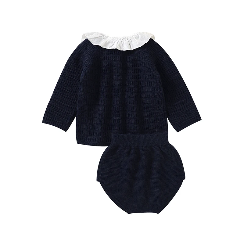 Winter Warm Baby Girls Clothes Sets Autumn Outerwear Newborn Infant Long Sleeves Knitted Sweaters Pullovers Tops+Bottoms Outfits