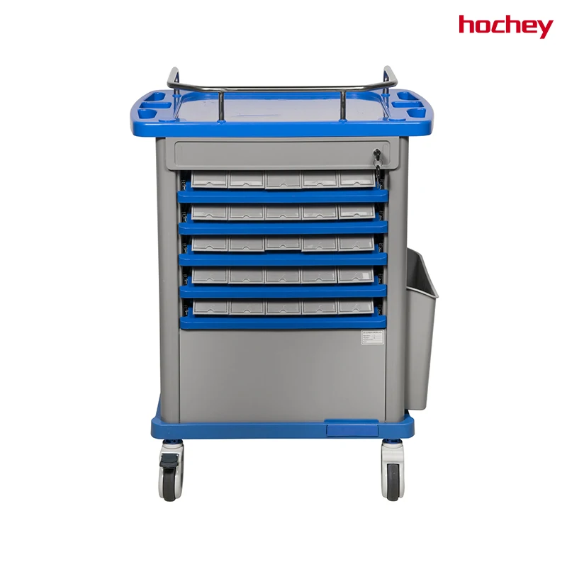 Hospital Medical Medicine Trolley Drug Dispensing Cart with Drawers Lockable for Clinic Patient Care Nursing