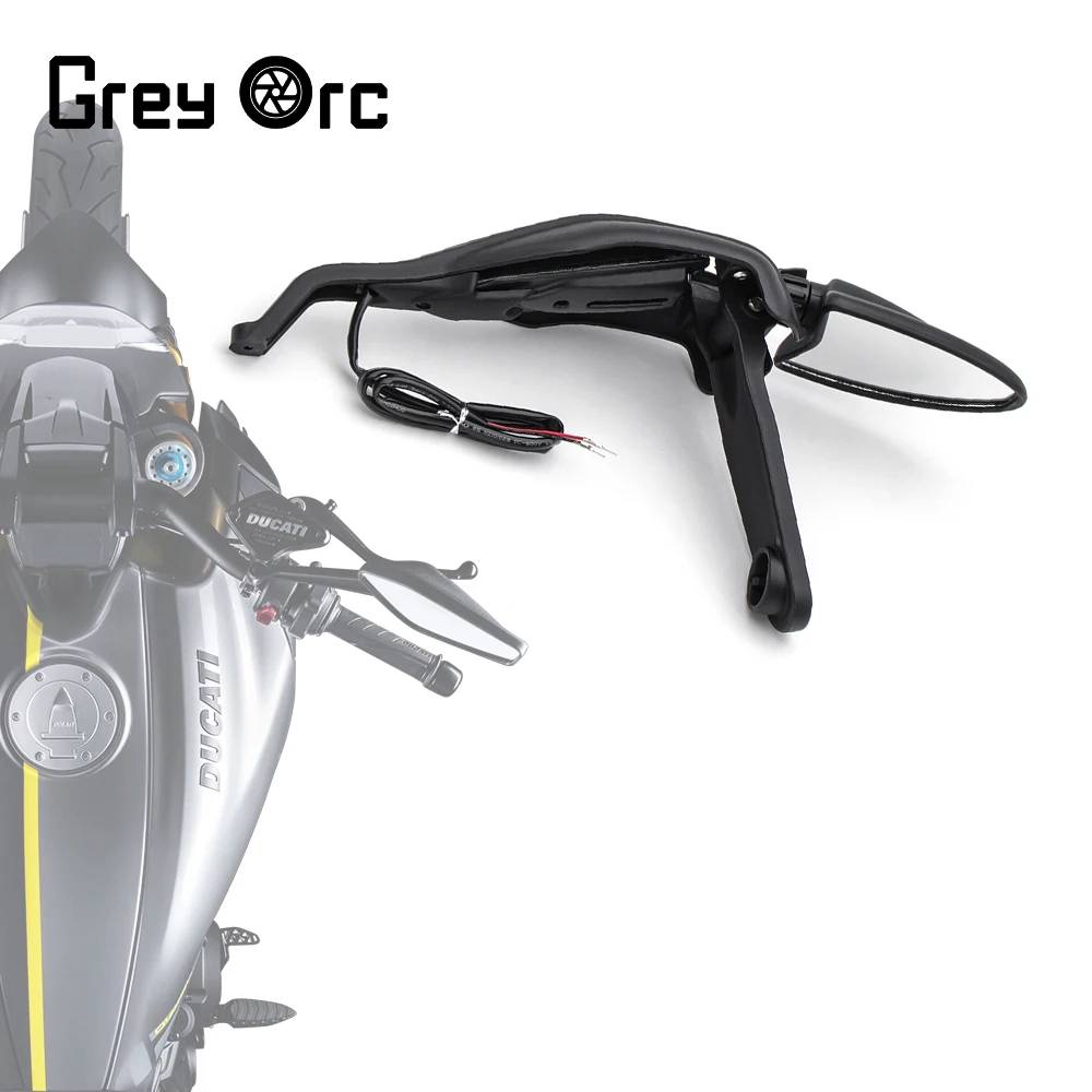 مرآة الرؤية الخلفية لحارس اليد للدراجة النارية مع إشارة الانعطاف، مرآة جانبية لليد لـ DUCATI Monster 796 Hypermotard 1100S