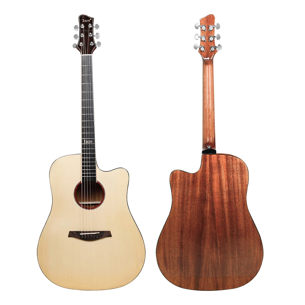 6 Strings Acoustic Guitar 40 Inch Spruce Wood Panel Guitarra with Bag Capo Strings Picks Strap Guitar Parts & Accessories