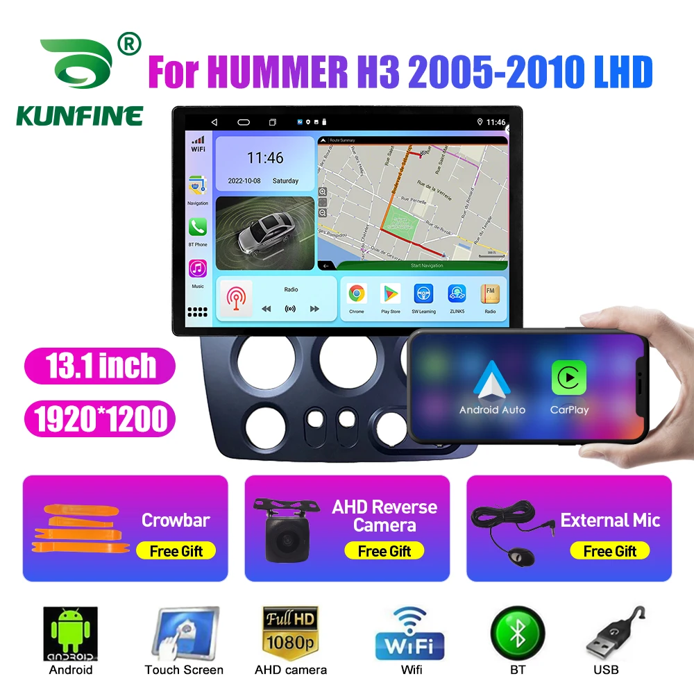 

13.1 inch Car Radio For HUMMER H3 2005-2010 LHD Car DVD GPS Navigation Stereo Carplay 2 Din Central Multimedia Android Auto