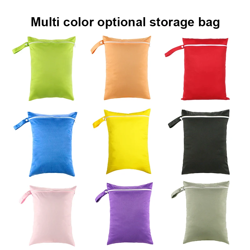 حقيبة تخزين مقاومة للماء بلون سادة مقاس 30 × 40 سم - حقيبة حفاضات أطفال قابلة لإعادة الاستخدام، حقيبة مستحضرات تجميل للسفر، يوجا قابلة للغسل ومنظم محمول #1