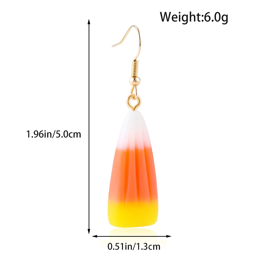 Halloween Theme Gradient Color Candy Drop Earrings Acrylic Creative Pendant Dangle Earring Jewelry for Women Girls Gifts