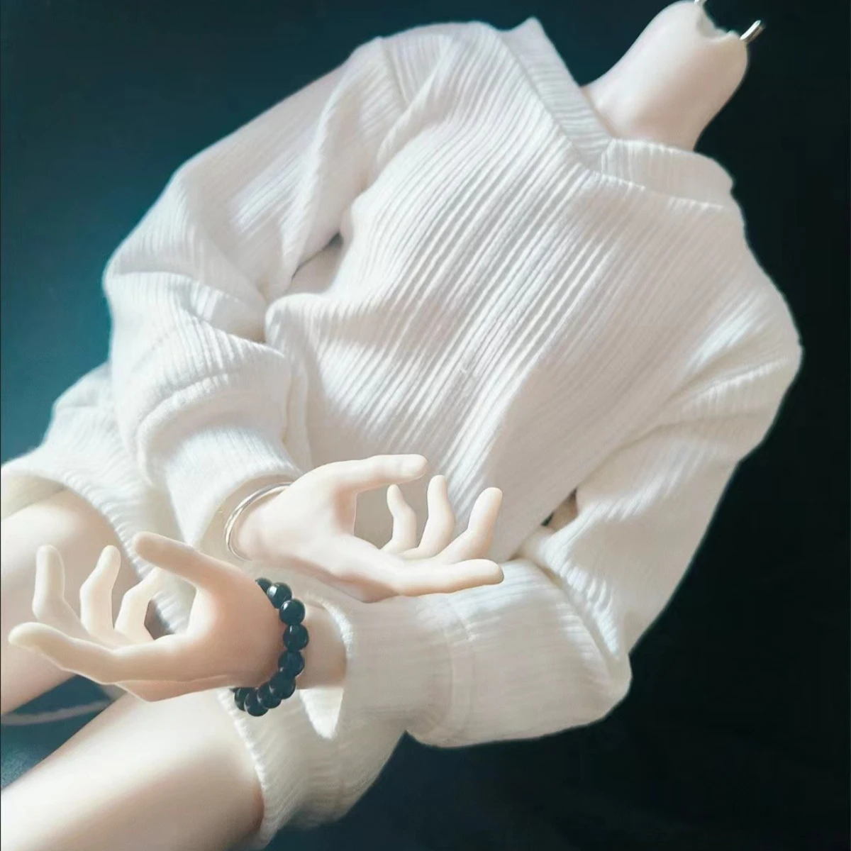 1/4 Puppenkleidung für 45 cm männlich weiblich Bjd Puppe Langarmpullover Strickpullover mit V-Ausschnitt Lose Top Spielzeug Puppenzubehör, keine Puppe