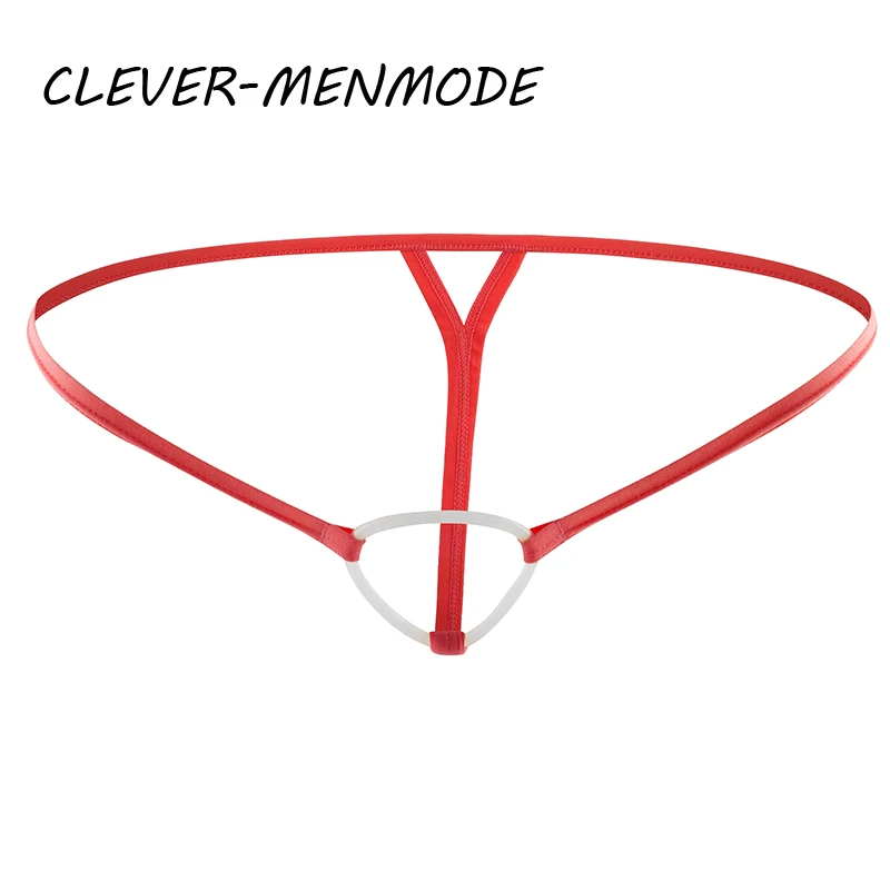 CLEVER-MENMODE Men\'s Sexy Cockring Underwear Erotic Open Crotch Penis Hole G String Lingerie Hollow Out Crotchless T Back Thong