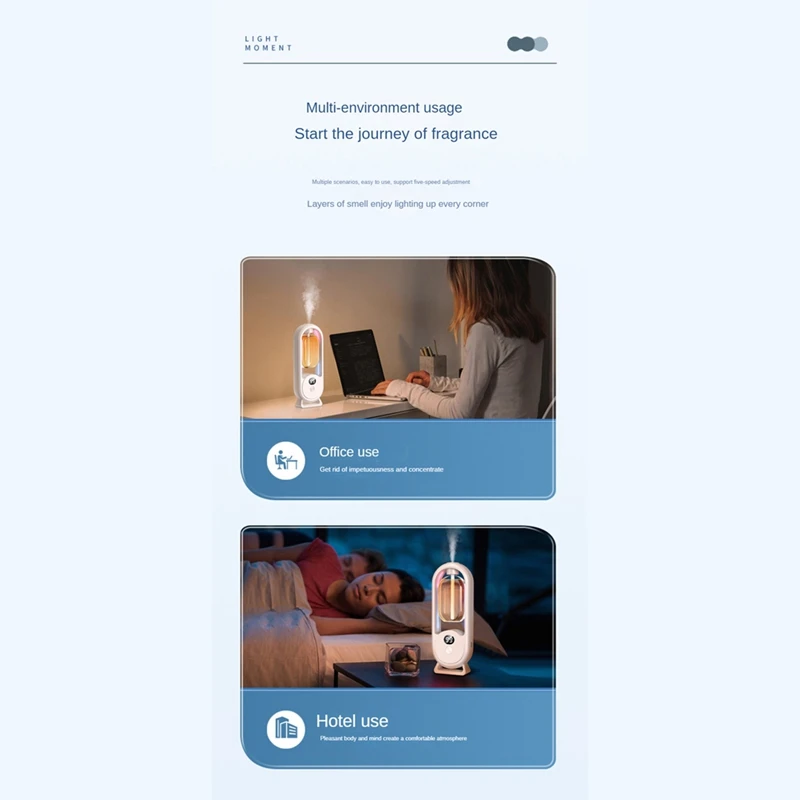 Penyegar udara, penyebar minyak esensial terpasang di dinding, semprotan dengan waktu dapat diisi ulang, tampilan Digital